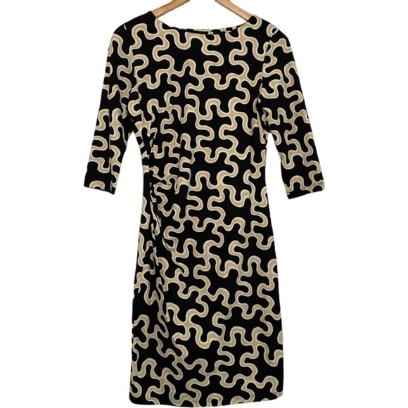 J. McLaughlin Black and Cream Patterned Dress - Picture 3 of 11
